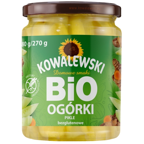Ogórki pikle bezglutenowe BIO 540 ml Kowalewski  5900900003338.jpg
